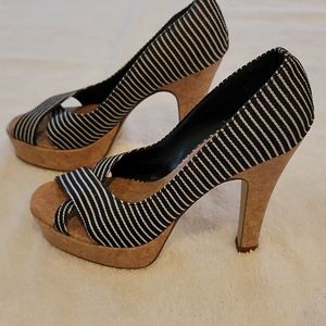 Charlotte Russe Black and White Crisscross Heels